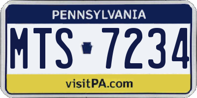 PA license plate MTS7234