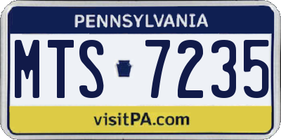 PA license plate MTS7235