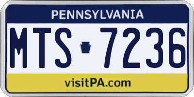 PA license plate MTS7236