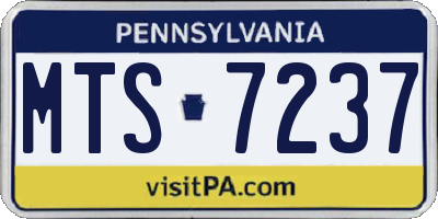 PA license plate MTS7237