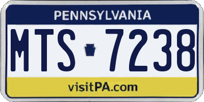 PA license plate MTS7238