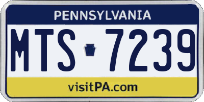 PA license plate MTS7239