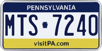 PA license plate MTS7240