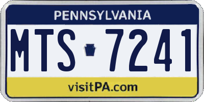 PA license plate MTS7241