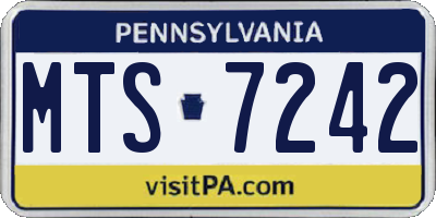 PA license plate MTS7242