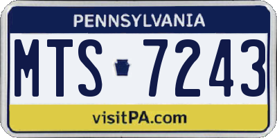 PA license plate MTS7243