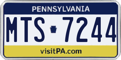 PA license plate MTS7244