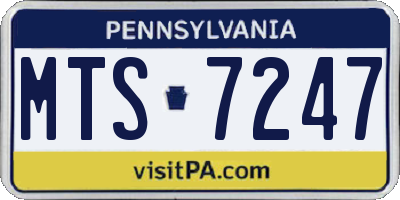 PA license plate MTS7247