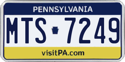 PA license plate MTS7249