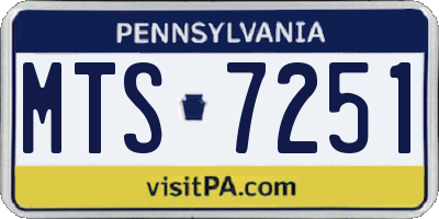 PA license plate MTS7251