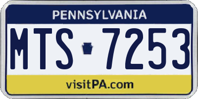 PA license plate MTS7253