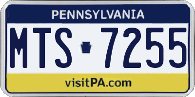 PA license plate MTS7255