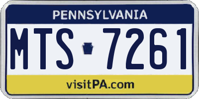 PA license plate MTS7261