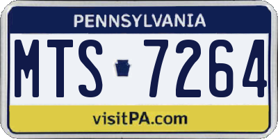 PA license plate MTS7264