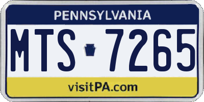 PA license plate MTS7265