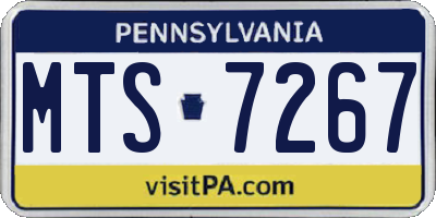 PA license plate MTS7267