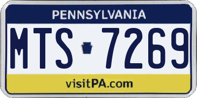 PA license plate MTS7269