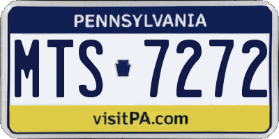 PA license plate MTS7272