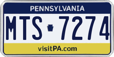 PA license plate MTS7274