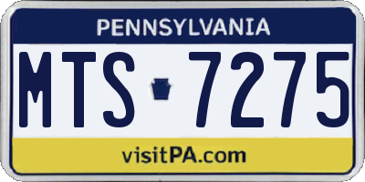 PA license plate MTS7275