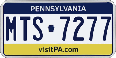 PA license plate MTS7277