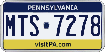 PA license plate MTS7278