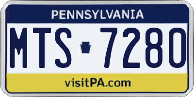 PA license plate MTS7280