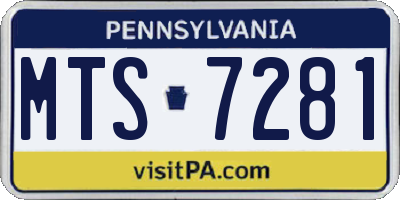 PA license plate MTS7281