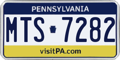 PA license plate MTS7282