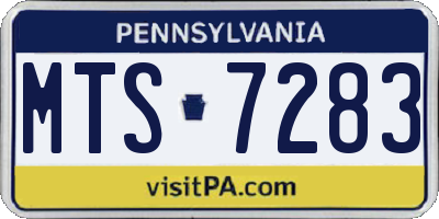 PA license plate MTS7283