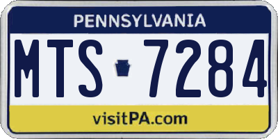 PA license plate MTS7284
