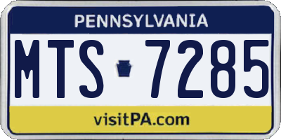 PA license plate MTS7285