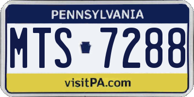 PA license plate MTS7288