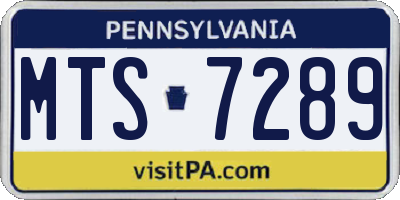 PA license plate MTS7289