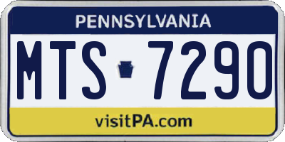 PA license plate MTS7290