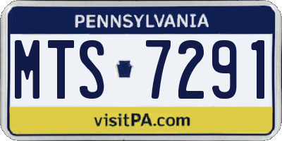 PA license plate MTS7291