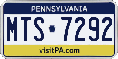 PA license plate MTS7292