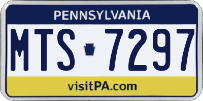 PA license plate MTS7297