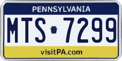 PA license plate MTS7299