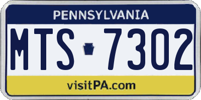 PA license plate MTS7302
