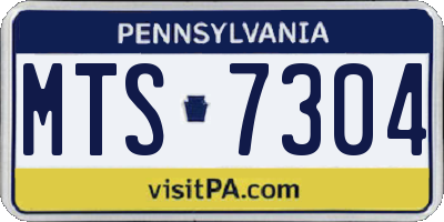 PA license plate MTS7304