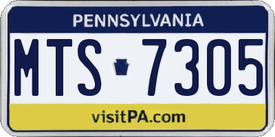 PA license plate MTS7305