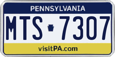 PA license plate MTS7307