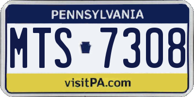 PA license plate MTS7308