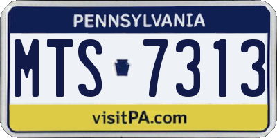 PA license plate MTS7313