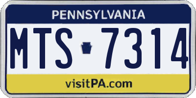 PA license plate MTS7314