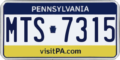 PA license plate MTS7315