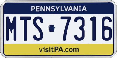 PA license plate MTS7316