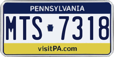 PA license plate MTS7318