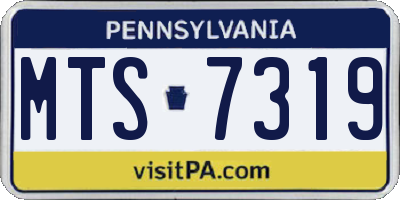PA license plate MTS7319